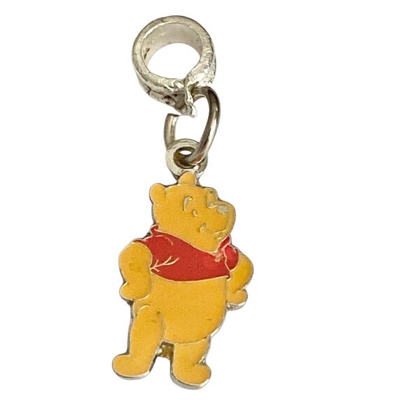 Vintage Disney Winnie the Pooh European Slider Bead Charm for Bracelet Signed - Picture 2 of 7